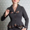 Final Sale Landra Cool Bengaline Blazer By Miss Candyfloss -MODERN MILLIE Shop 1471ch grey stud 1