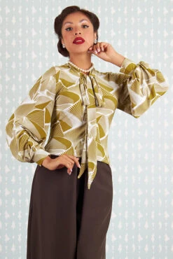 Tannia-Khalia Tie Blouse By Miss Candyfloss 12 Tannia-Khalia Tie Blouse By Miss Candyfloss -MODERN MILLIE Shop 1506geo olive studio 4