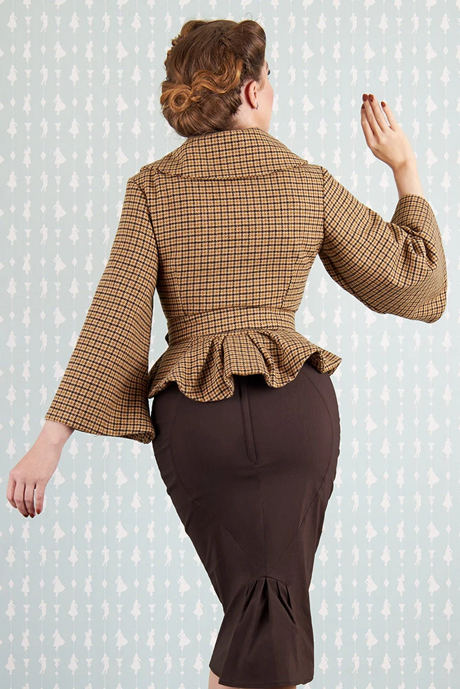 Ortnsia-Dora Trumpet Sleeve Blazer By Miss Candyfloss Ortnsia-Dora Trumpet Sleeve Blazer By Miss Candyfloss -MODERN MILLIE Shop 1507tarta brown stuiod 3