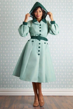 Aude Minty Water Resistant Trench Coat By Miss Candyfloss