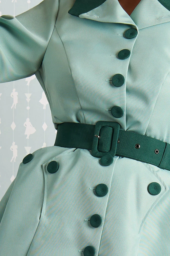 Aude Minty Water Resistant Trench Coat by Miss Candyfloss Aude Minty Water Resistant Trench Coat By Miss Candyfloss -MODERN MILLIE Shop 1511li mint studio 7