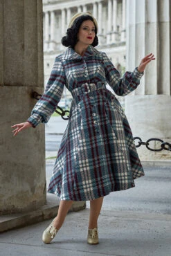 Fabia Lapise Tartan Coat By Miss Candyfloss -MODERN MILLIE Shop 1511tar blue wine web 1 Copy