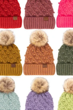 Bobble Beanie Hat In Multiple Colors!
