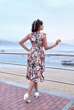 Marion-Lee Navy Floral Dress By Miss Candyfloss -MODERN MILLIE Shop 1541flo navy web 3