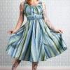 Lacey Azure Striped Dress By Miss Candyfloss