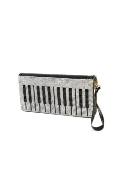 Rhinestone Piano Key Clutch Bag