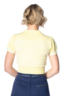 Yellow Short Short Sleeve Sailor Sweater By Banned -MODERN MILLIE Shop 1549309504TP1005YELLOW 4