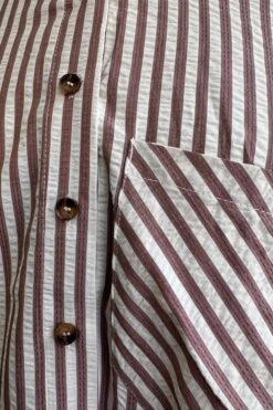 Pecan Stripe Button Down Balloon Sleeve Top -MODERN MILLIE Shop 1648ED3F 4C7D 4EB2 8B8B C60D4231407C