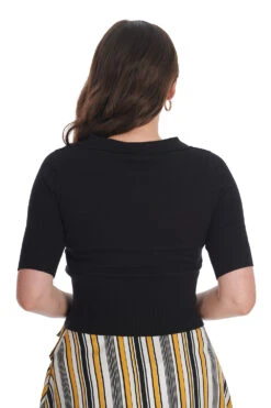 Sweet Sunny Short Sleeve Sweater In Black By Banned -MODERN MILLIE Shop 1659040942SK25422YELLOWJP57104BLK13038
