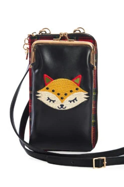 Black Scandi Fox Crossbody Bag By Banned