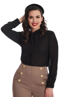 Black Bow Blouse By Banned -MODERN MILLIE Shop 1673879144TR31935BROWNBL14170BLK 727