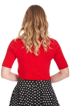 Red Bow Collared Short Sleeve Sweater By Banned -MODERN MILLIE Shop 169048495706 29 JP57158REDSK25567BLK 280