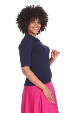 Navy Bow Collared Short Sleeve Sweater By Banned 10 Navy Bow Collared Short Sleeve Sweater By Banned -MODERN MILLIE Shop 169053883406 30 SK25514PINKJP57158NAVY 830