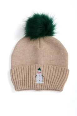 Beige Ski Season Beenie Hat By Banned