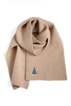 Beige Ski Season Knit Scarf By Banned