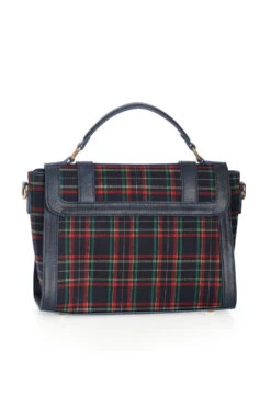 Navy Plaid Satchel Handbag By Banned -MODERN MILLIE Shop 1705922837BG34486NAVY3