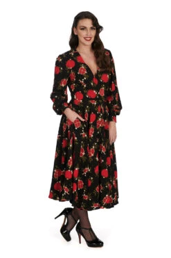Pomegranate Shirt Dress By Banned -MODERN MILLIE Shop 1705928615DR17127BLK3520
