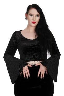 Voodoo Lady Gothic Bat Top By Banned -MODERN MILLIE Shop 1706000113TP10660BLK 1 1