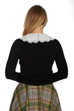 Polly Doily Collar Cardigan In Black By Banned 9 Polly Doily Collar Cardigan In Black By Banned -MODERN MILLIE Shop 1706030200SK25632GREENCA21204BLK2794