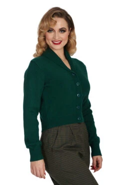 Forest Green Violet Cardigan By Banned -MODERN MILLIE Shop 1706030977CA21201BOTTLEGREEN3184