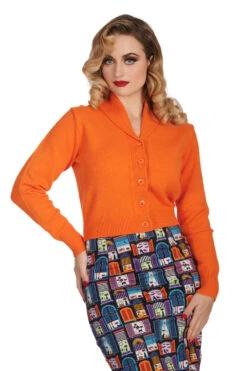 Pumpkin Orange Violet Cardigan By Banned