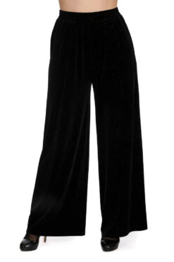 Jersey Glitter Black Velvet Pants By Banned