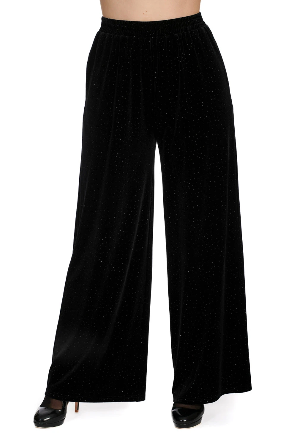 Jersey Glitter Black Velvet Pants by Banned Jersey Glitter Black Velvet Pants By Banned -MODERN MILLIE Shop 1706033058TR31252TP10639BLK3402