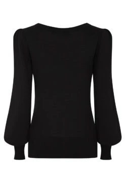 Una Puff Sleeve Sweater In Black By Banned -MODERN MILLIE Shop 1706720825TP57194 Black 3
