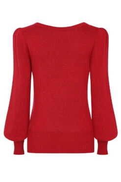Una Puff Sleeve Sweater In Red By Banned -MODERN MILLIE Shop 1706720856TP57194 Burgundy 3