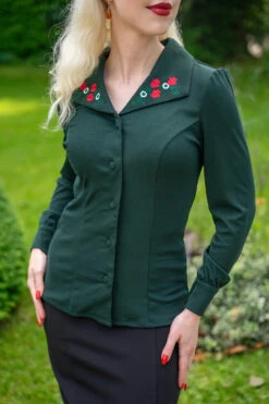 Jazzlyn Green Embroidered Top By Hearts & Roses London -MODERN MILLIE Shop 1720444284744F2LOWRES 1