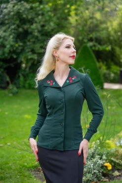 Jazzlyn Green Embroidered Top By Hearts & Roses London -MODERN MILLIE Shop 1720444284744FLOWRES 1