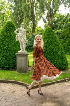 Autumn Rust Plaid Caitlin Dress By Hearts & Roses London -MODERN MILLIE Shop 1720520735761SIDELOWRES 1