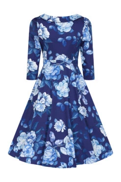 Blue Floral Dafney Swing Dress By Hearts & Roses London -MODERN MILLIE Shop 1722592060755 5
