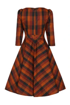 Autumn Rust Plaid Caitlin Dress By Hearts & Roses London -MODERN MILLIE Shop 1722592567761 3