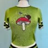 Green Moth Snail And Mushroom Knit Pullover Sweater By Voodoo Vixen