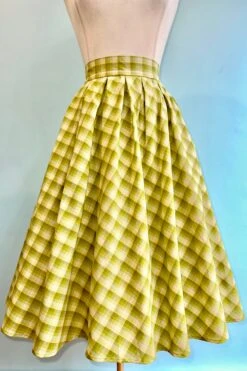 Green Plaid Doris Skirt By Retrolicious