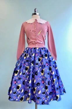 Purple Conversation Hearts And Black Cats Doris Skirt By Retrolicious -MODERN MILLIE Shop 18033CC4 D745 40CD 83E7 C64AD8F615CB
