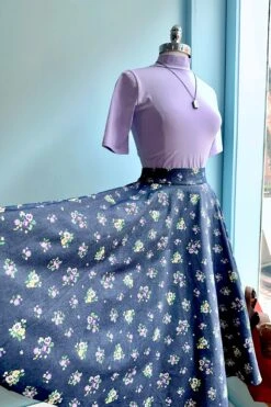 Chambray Bloom Skirt By Banned -MODERN MILLIE Shop 194C8A26 F3F8 4591 B30F 42E316A26657