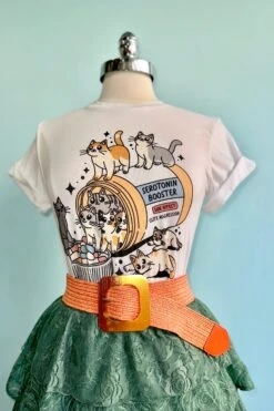 Serotonin Booster Cat T-Shirt In White -MODERN MILLIE Shop 1B2D1CAE 4334 43F0 AD2A B638723FD3A1