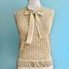 Tan Anchor Pointelle Knit Sleeveless Tina Sweater By Banned