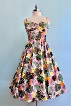 Benita Tropical Floral 50's Dress By Hell Bunny