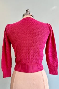 Magenta Puff Sleeve Cropped Cardigan -MODERN MILLIE Shop 1D64AE22 3CA0 437A A522 8C9E0726C1C8