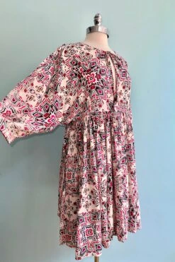 Cream Printed Boho Mini Dress By Molly Bracken