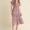 Pink Paisley Bubble Sleeve Midi Dress -MODERN MILLIE Shop 20528801 a561cdf3 d117 44ab bbda cbbe535bb2c8