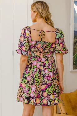 Black Puff Sleeve Floral Mini Dress -MODERN MILLIE Shop 20648005 2f3a4382 5ef3 4c51 beb6 568bf3128cb8