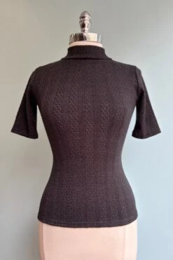 Black Denise Elbow Length Top By Heart Of Haute