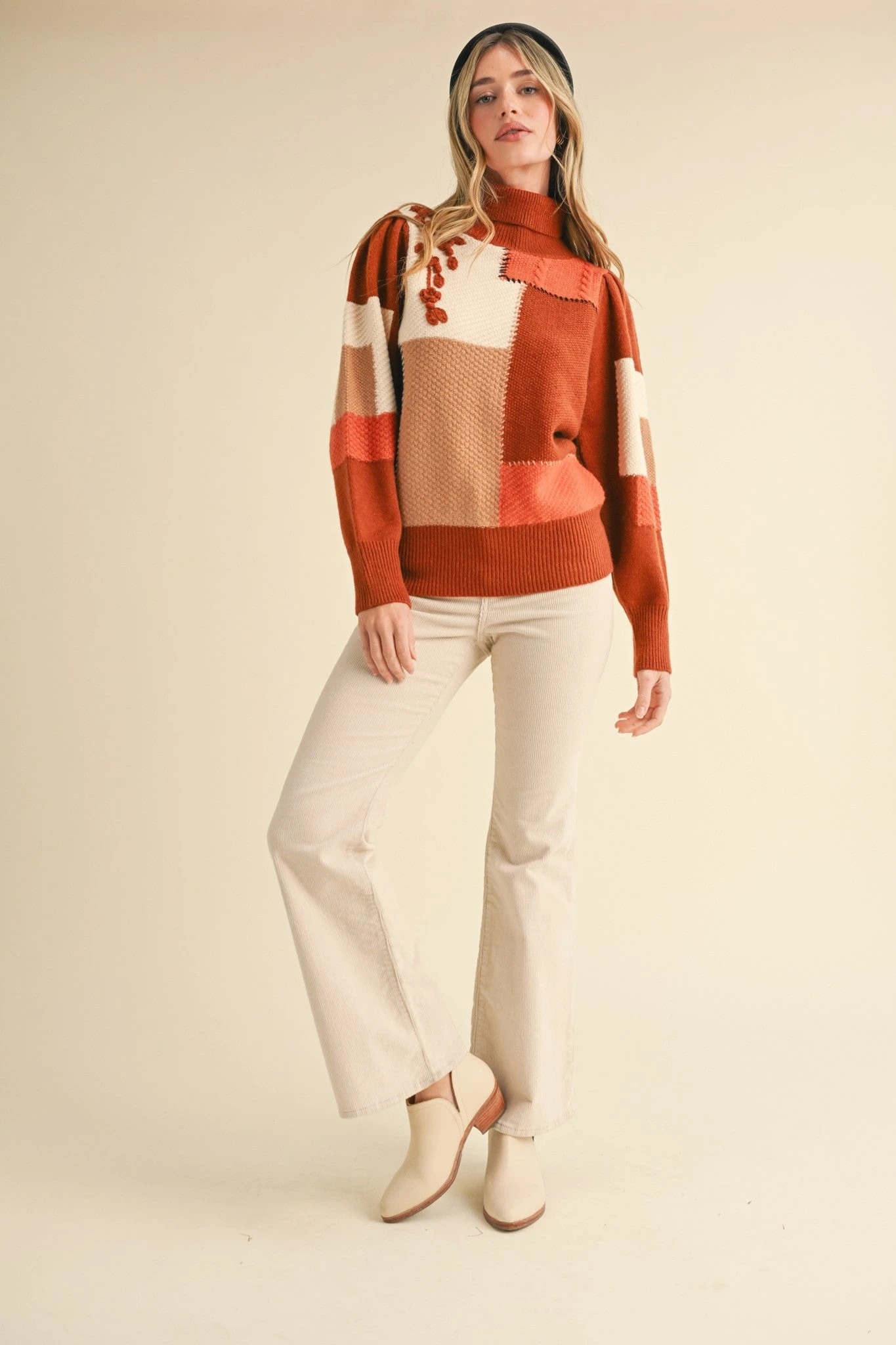 Brick Color Block Patchwork Turtleneck Sweater Brick Color Block Patchwork Turtleneck Sweater -MODERN MILLIE Shop 21479903 4735ac1b 3d8a 447f 8f66 14f27fe639b8