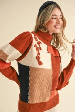Brick Color Block Patchwork Turtleneck Sweater 4 Brick Color Block Patchwork Turtleneck Sweater -MODERN MILLIE Shop 21479903 f735e408 a3ef 49a1 af48 bb7076102d48