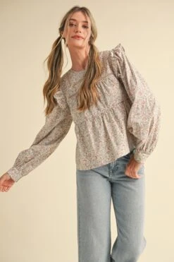 Cream Floral Ruffled Lace Trim Top -MODERN MILLIE Shop 21479917 6292190b 2fc2 401e 9d4b cce2f6082ea1
