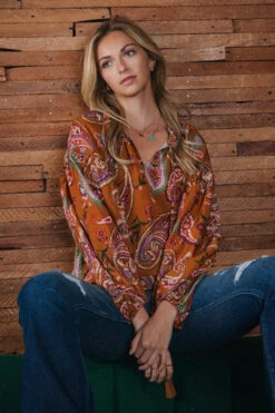 Toffee Paisley Print Long Sleeve Top -MODERN MILLIE Shop 21584929 ec9b0946 e9e2 4dce b93e 00b2405ab9e0